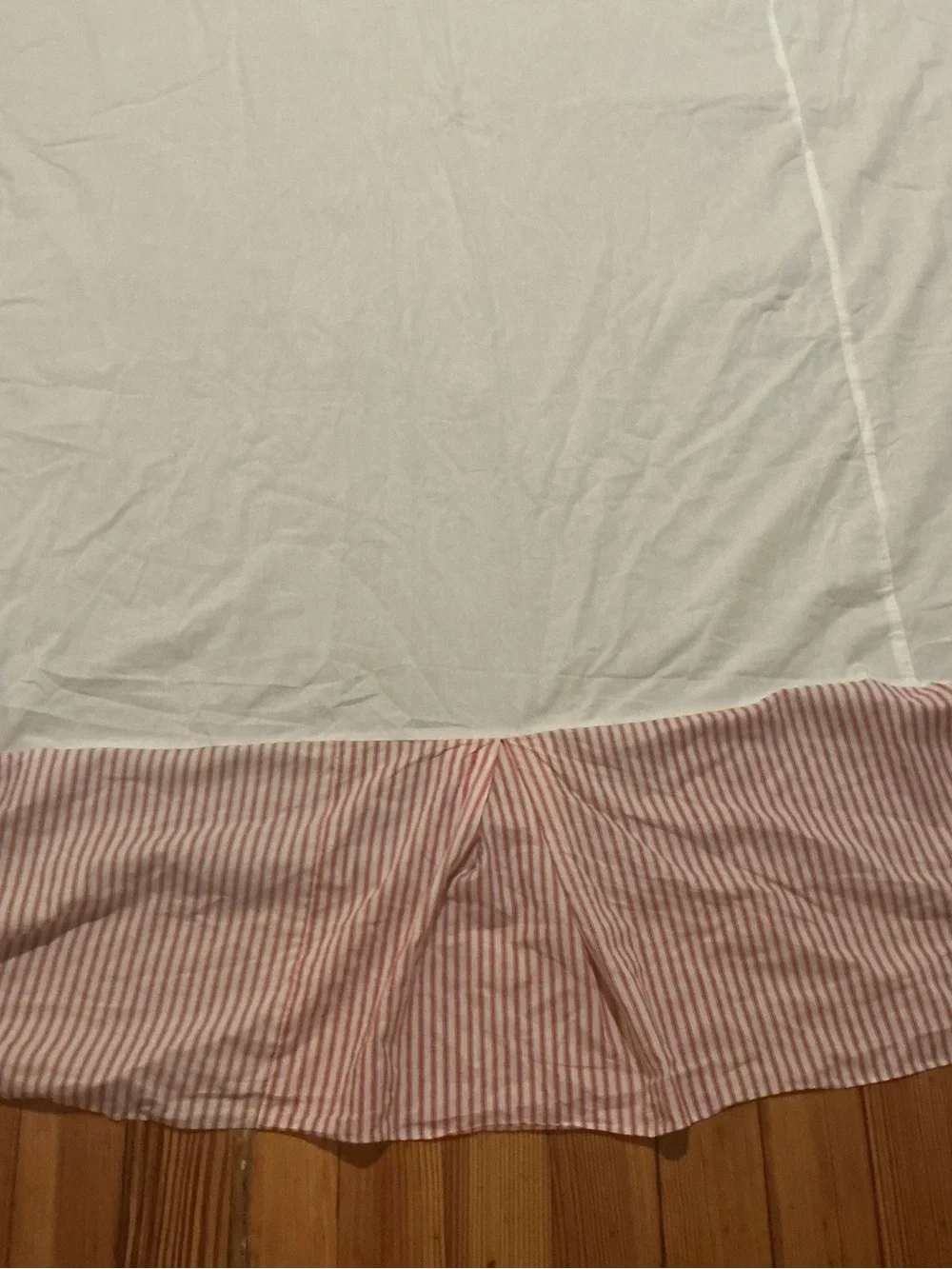 Vintage 100% Cotton Ticking Bedskirt
